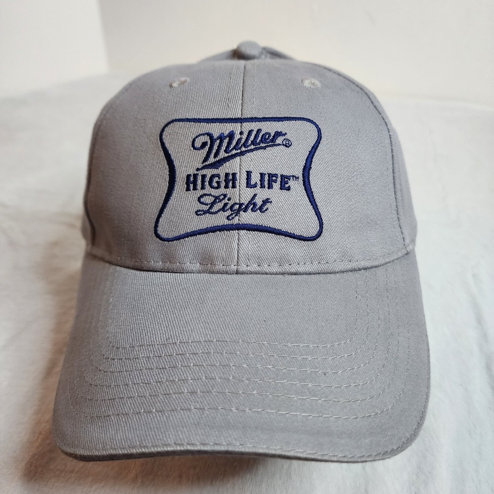 Miller Lite High Life Adjustable Hat Adult One Size Beige